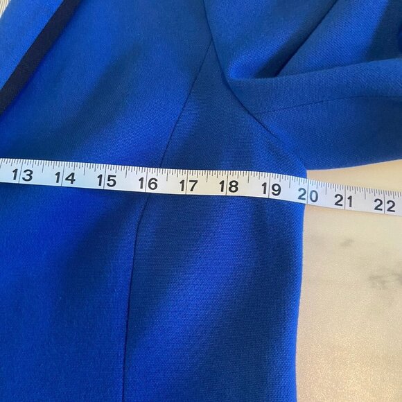 Talbots Aberdeen Pique Blue Blazer Size 12p Office Stretch Jacket Business - Picture 7 of 10